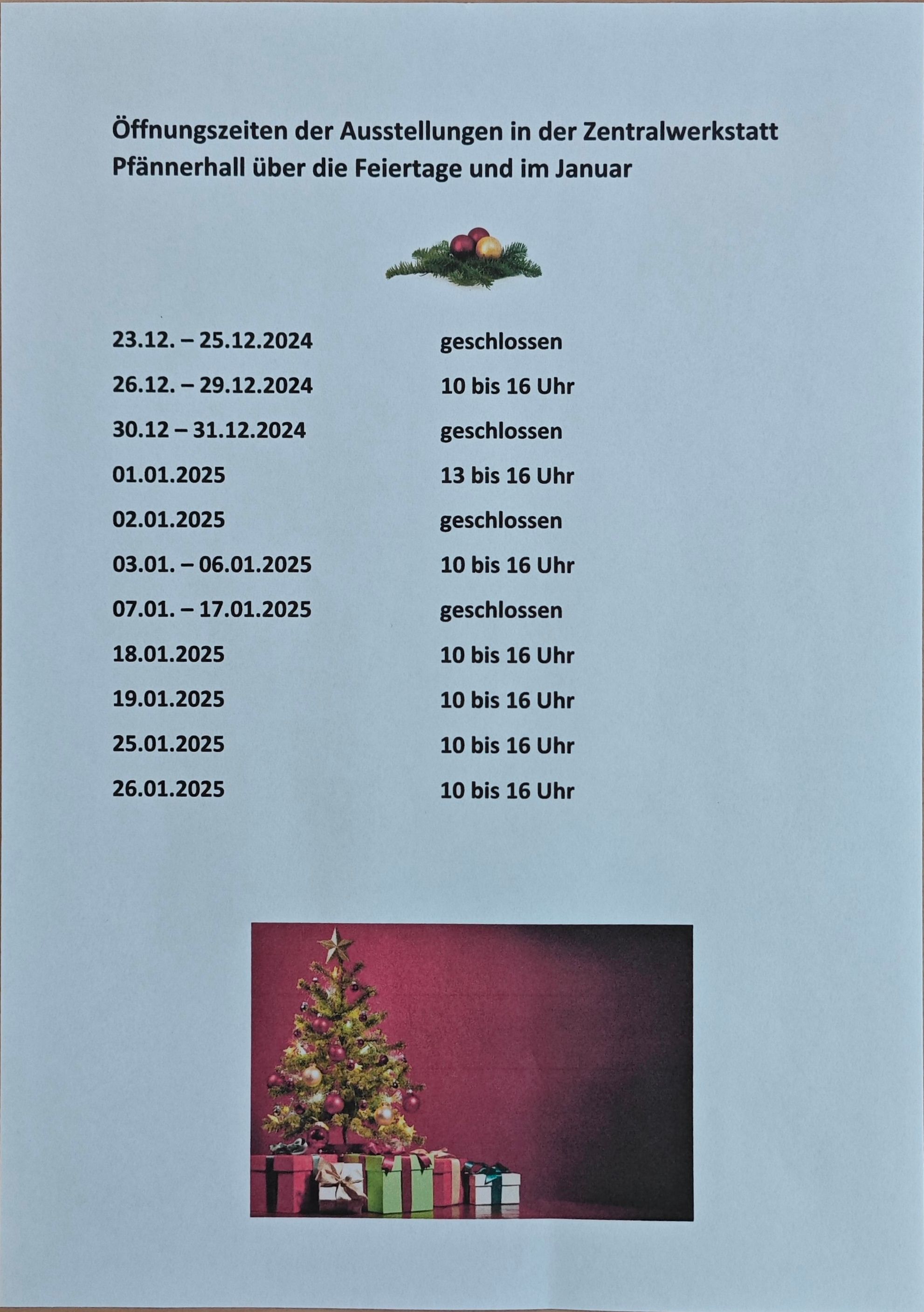 oeffnungz januar