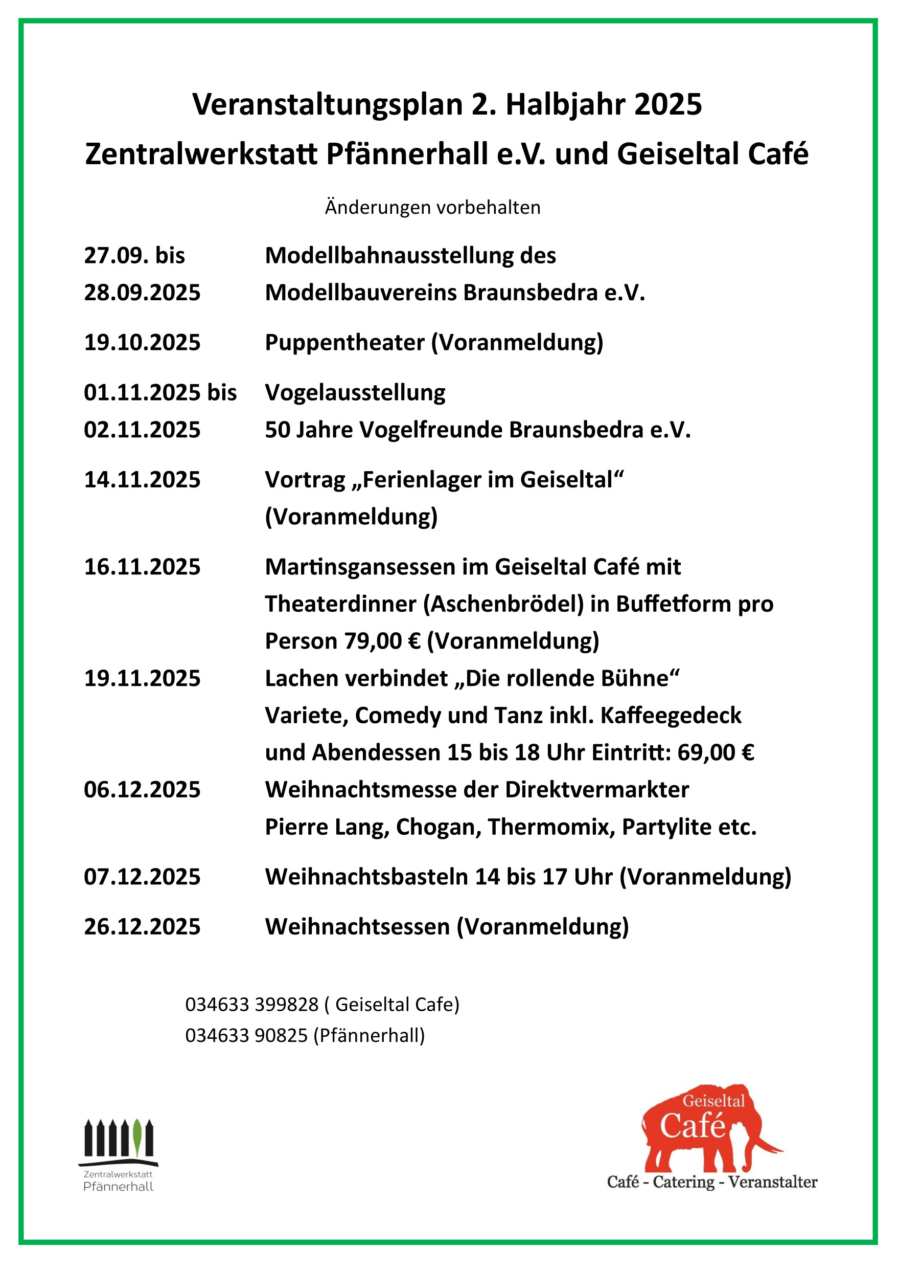 Veranstaltung 2 Halbjahr